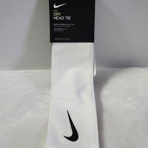 Nwt Nike Dry Dri-Fit White Head Tie Unisex - Picture 4 of 10